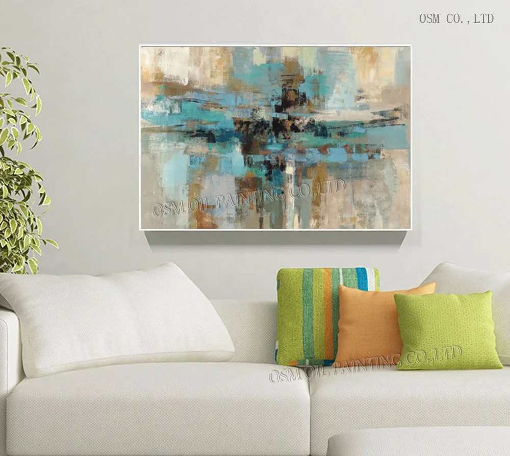 Большой размер ручная роспись высокое качество абстрактное украшение на стену