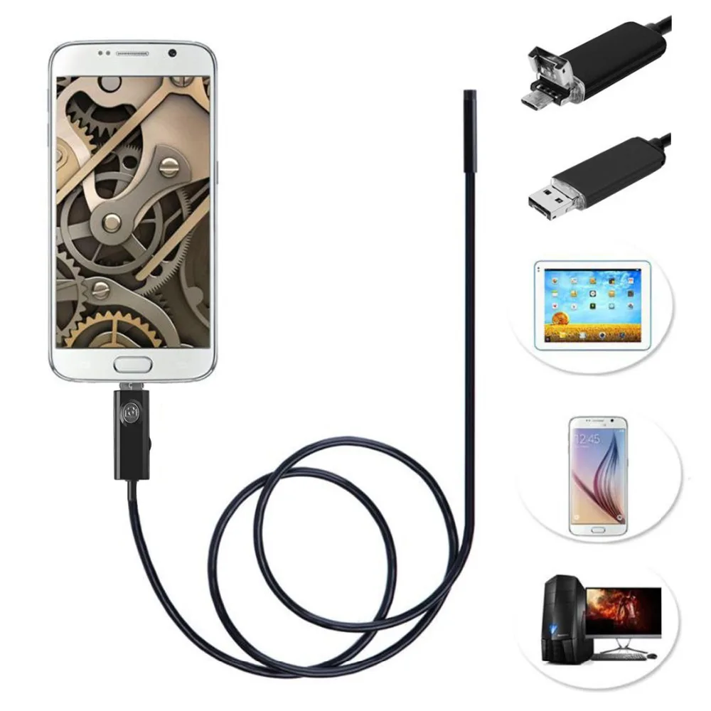 5 м 2in1 USB эндоскопа Android Камера Мини 5.5 мм объектив IP67 Водонепроницаемый Главная