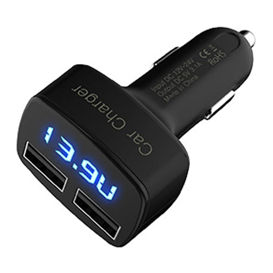 Портативный автомобильный тестер напряжения двойной USB Автомобильное зарядное
