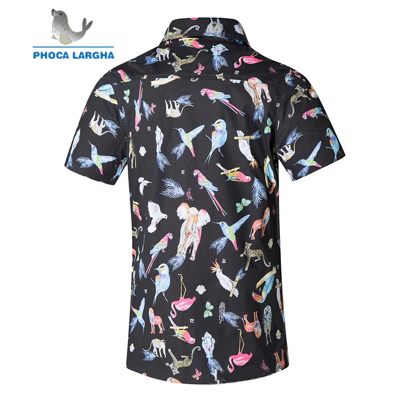 Новая мужская гавайская рубашка camisa masculina с принтом пляжные повседневные рубашки