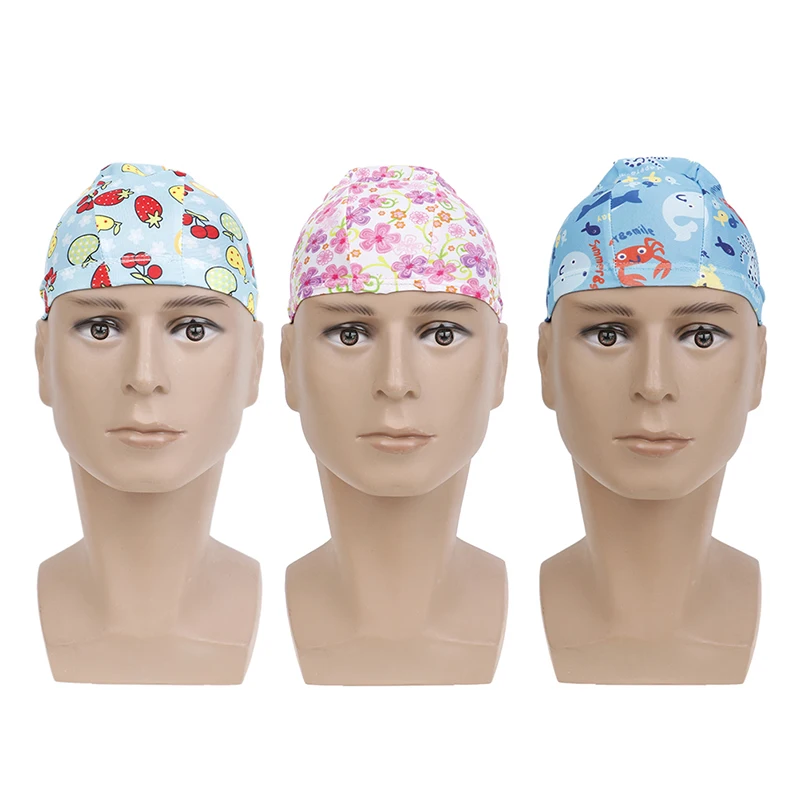 Водонепроницаемая шапочка для плавания детская эластичная с мультяшным принтом
