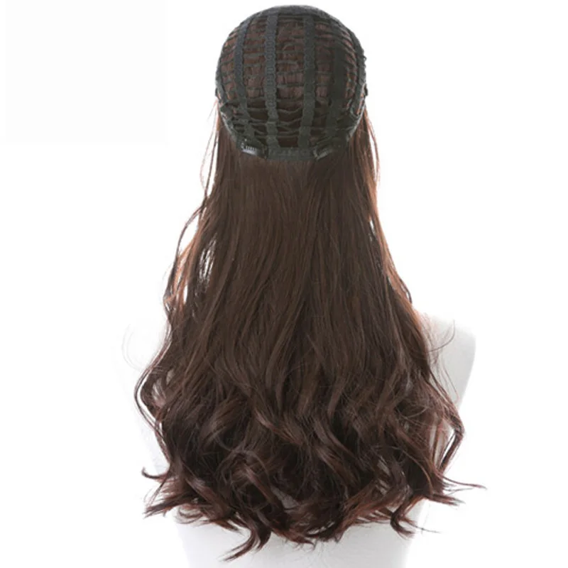 LUFFYHAIR человеческие волосы полупарики для черных женщин длинные волосы волна 3/4 волосы машины парики Remy бразильские человеческие волосы парики