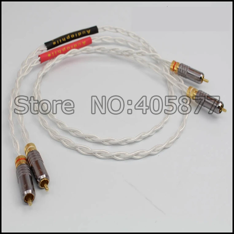 

High Quality Silver Plated RCA HIFI AUDIO CABLE Male Interconnect cable 1M