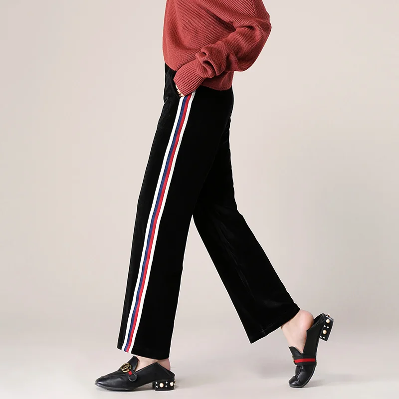 Осень 2018 г. Лидер продаж для женщин Элегантный боковой полосой брюки девочек