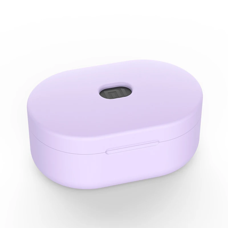Light Purple Silicone Protective Case For Xiaomi Redmi Airdots For Redmi Air Dots Bluetooth Earphone Headset Charging Case Soft TPU Shell - Цвет: Light Purple