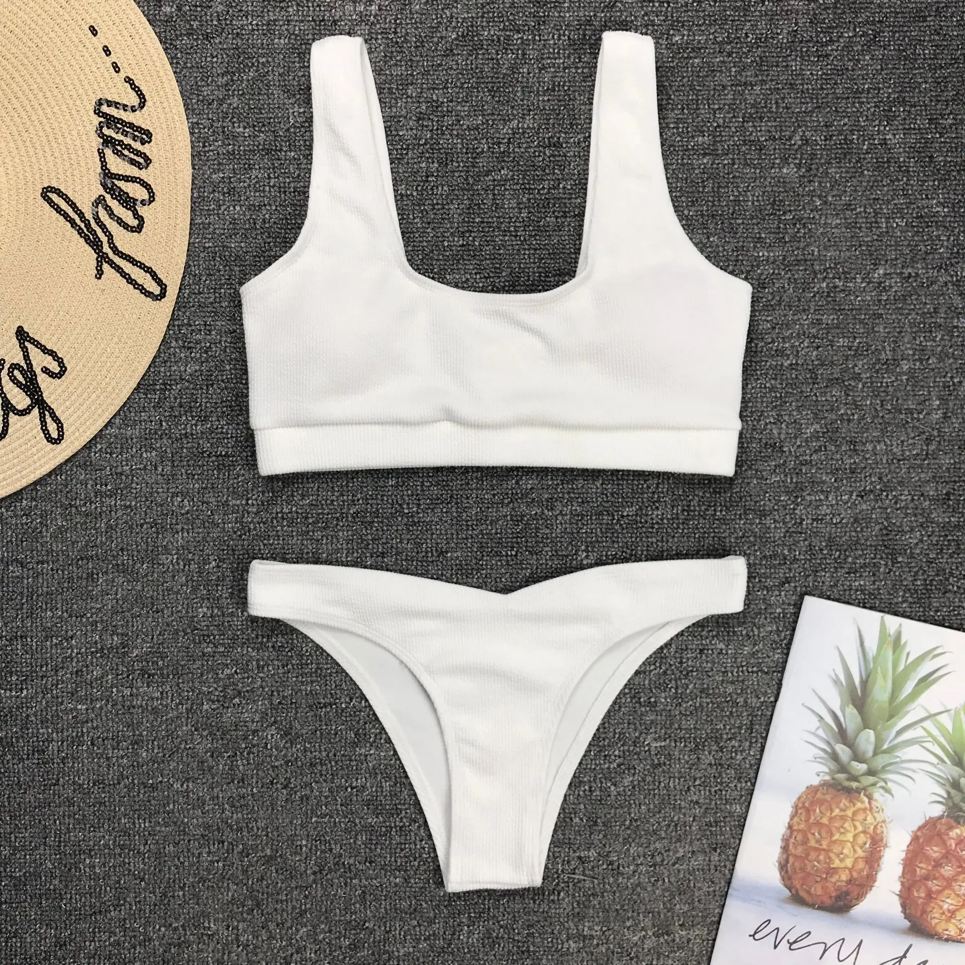 

2019 Hot Bikini Simple Swimming Suit For Women Swimsuit Sexy Summer Solid Color Bathing Suit Brazilian Bikinis biquini