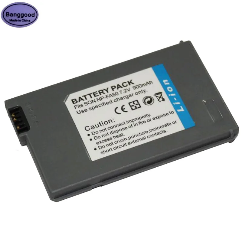 

7.2V 900mAh NP-FA50 NPFA50 NP FA50 Digital Camera Battery for Sony DVW-700 DCR-DVD7E PC55E HC90E PC1000E PC55/R PC55/B PC55/W