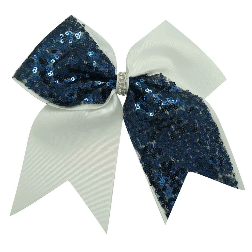 12 шт./лот 7 дюймов одноцветные банты с блестками зажимом Аллигатор для девочек