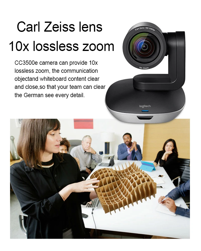 Logitech CC3500e группа видео конференц-связи Комплект с расширением микрофоны, HD 1080 p Камера, громкая связь