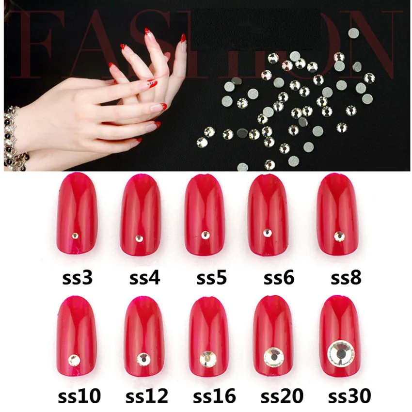 Высококачественные стеклянные стразы круглые Стразы для ногтей ювелирные