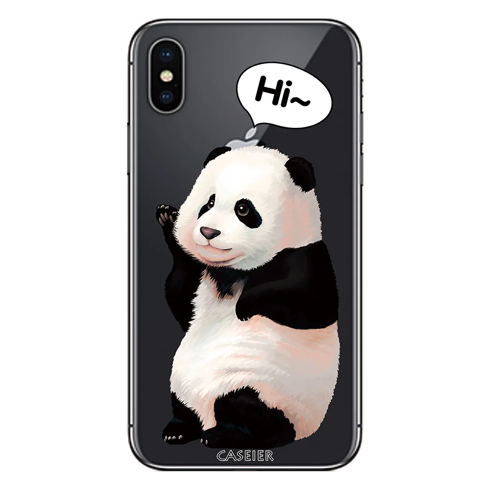 Чехол caseier с милой пандой для iPhone XS Max XR X 7 8 Plus Ультратонкий силиконовый чехол из