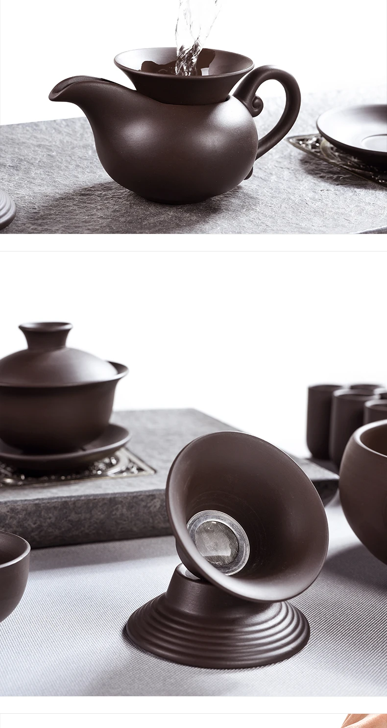Шахты фиолетовый; песок чайник Gaiwan чайный набор кунг-фу домашнего офиса Ретро чайная чашка, чай церемонии Xi Shi пузатый чайник Набор подарочных коробок