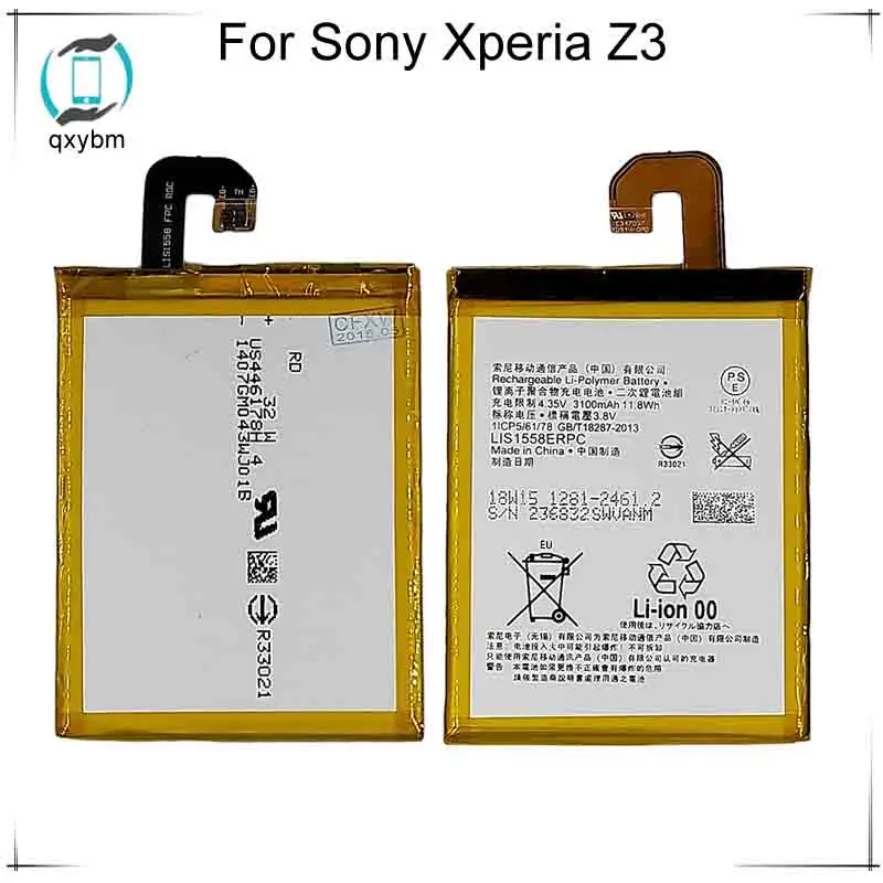 3100 мАч 3 8 в Высокая емкость батареи телефона для Sony Xperia Z3 L55T D5833 D6616 D6708 L55U D6653 D6603 D6633
