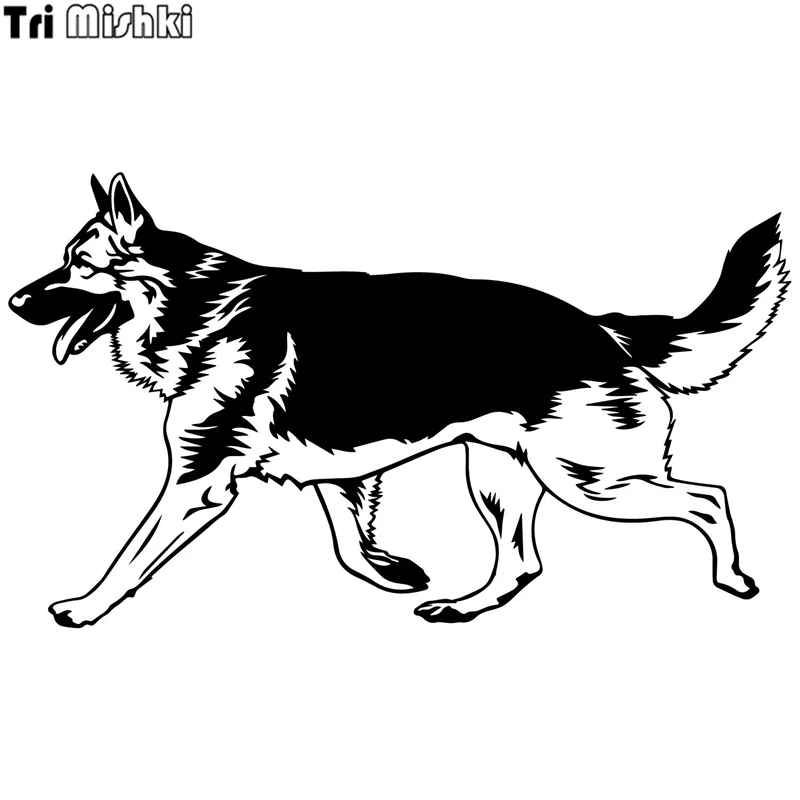 Tri Mishki HZX380# 11.6*20см german shepherd on board немецкая овчарка виниловые наклейки на авто