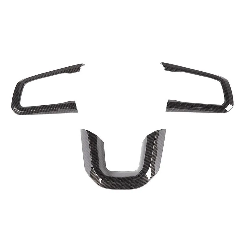 Carbon fiber grain MOPAI интерьерные молдинги для Jeep Wrangler JL+ Автомобильный руль декоративный чехол для Jeep Wrangler автомобильные аксессуары - Название цвета: Carbon fiber grain