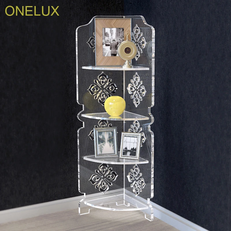 ONELUX 4 уровневая прозрачная акриловая угловая полка 31 Вт 22D 80H см|shelf|shelves corner |