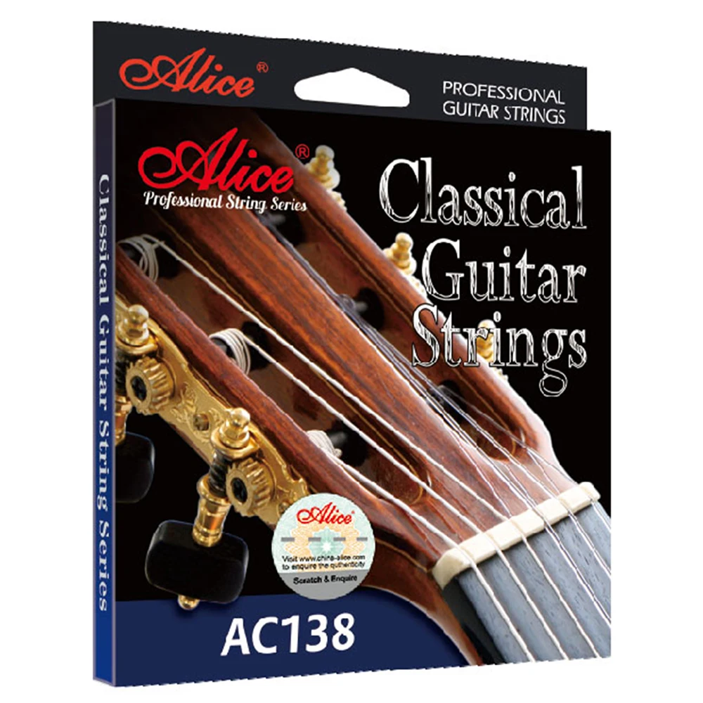 Алиса Классическая Гитары кристалл с нейлоновыми посеребренный 85/15 Бронзовый