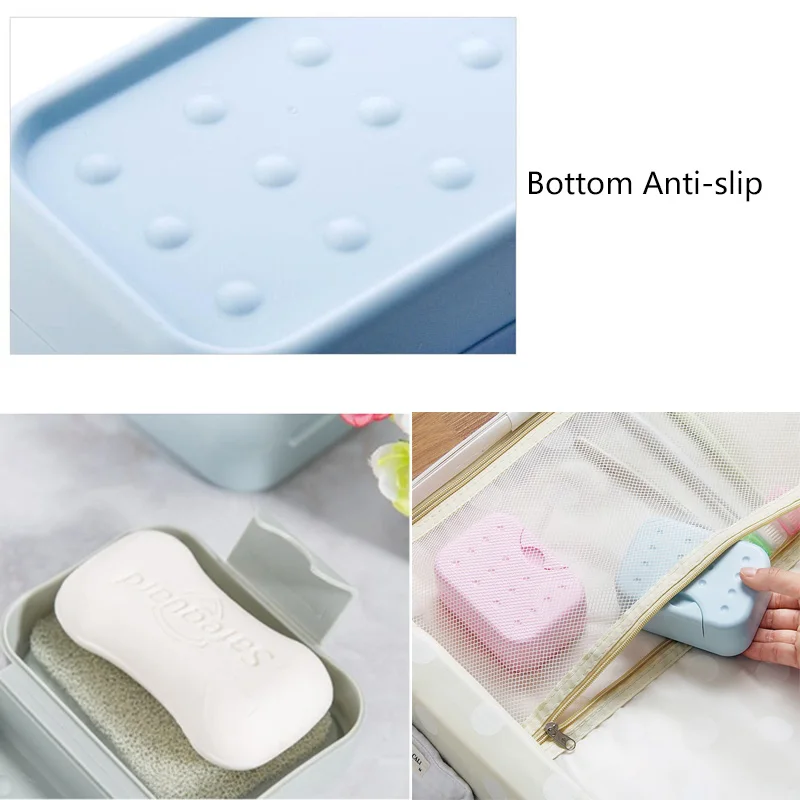 New Portable Travel Soap Dish Box Case Plastic Waterproof Lock Leak with Lid Dishes Holder Container Bathroom Supplies | Дом и сад