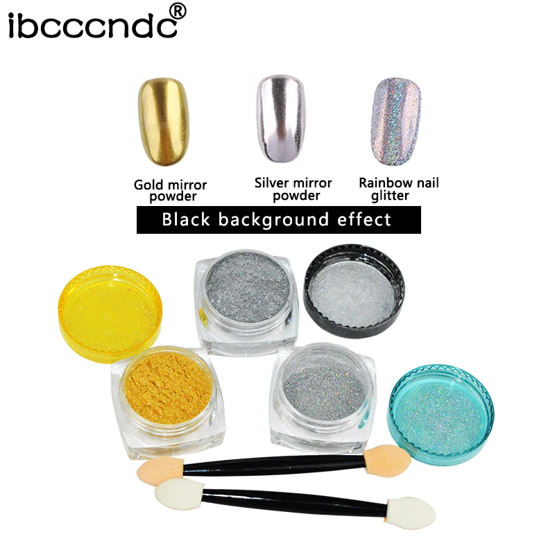 1 г/кор. Радужная зеркальная голографическая пудра для ногтей Пылезащитная