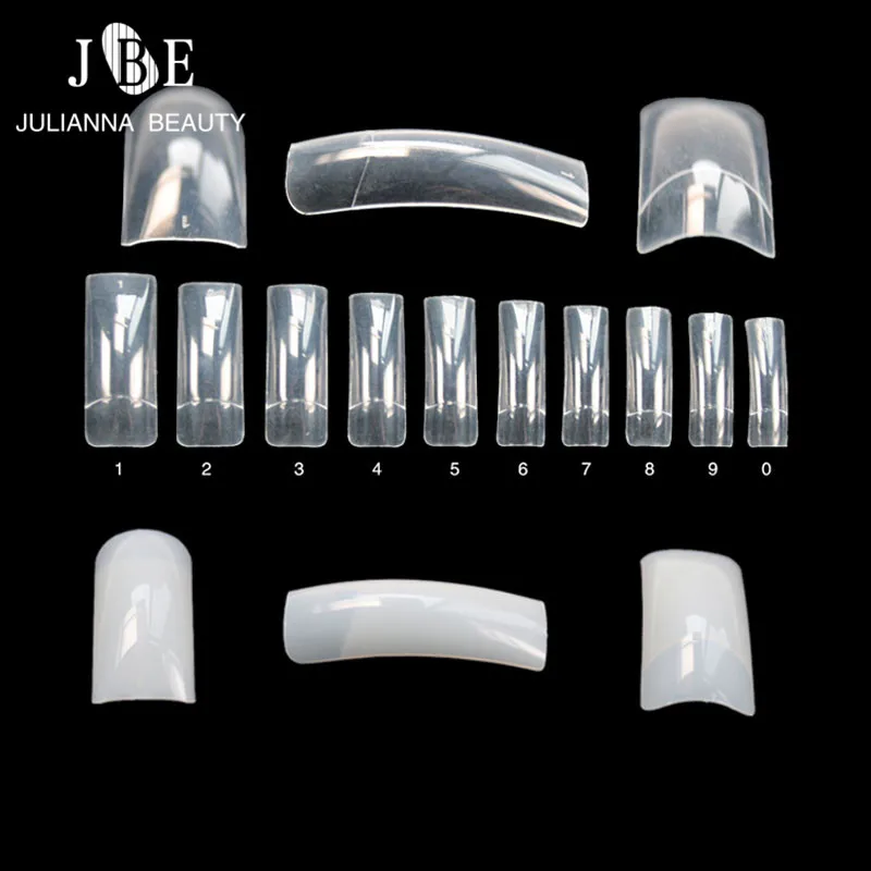 

500x Acrylic False Nail Tips Professional Natural/Transparent French Half Cover Artificial Fake Salon Nail Art Tip Free Shipping