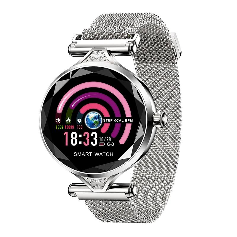 H1 smart watch Женщины сердечного ритма измерять кровяное давление фитнес-Шагомер женский физиологические цикл водонепроницаемый smartwatch reloj браслет