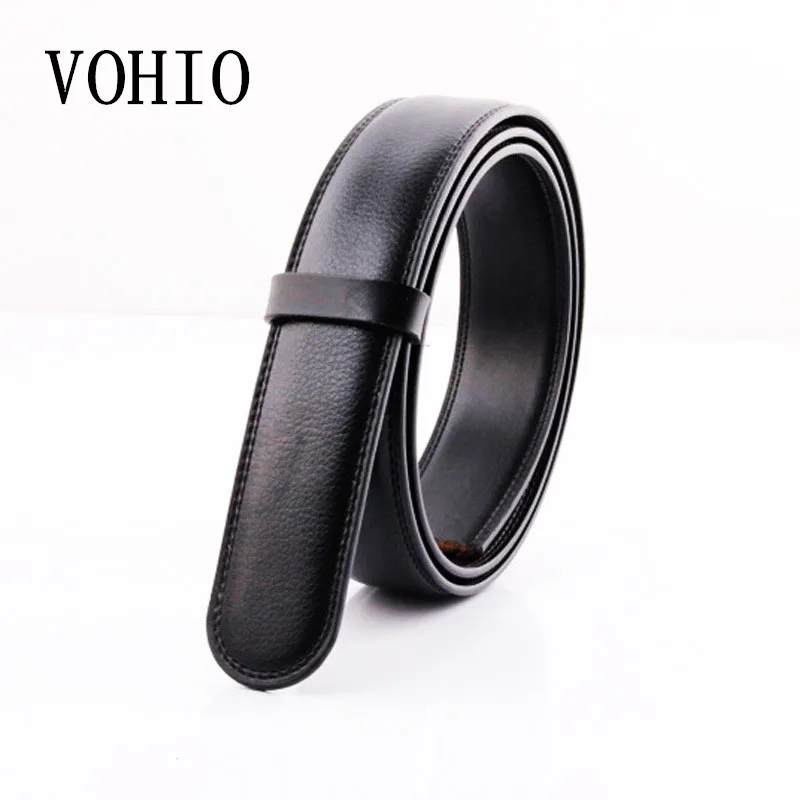 Мужской кожаный ремень VOHIO Черный Автоматический деловой с широкой веревочной