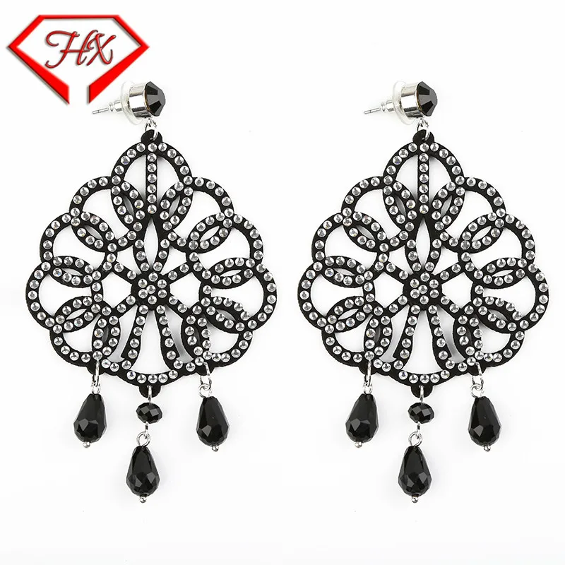 HX новый стиль серьги гвоздики для женщин модные бархатные со сверкающими