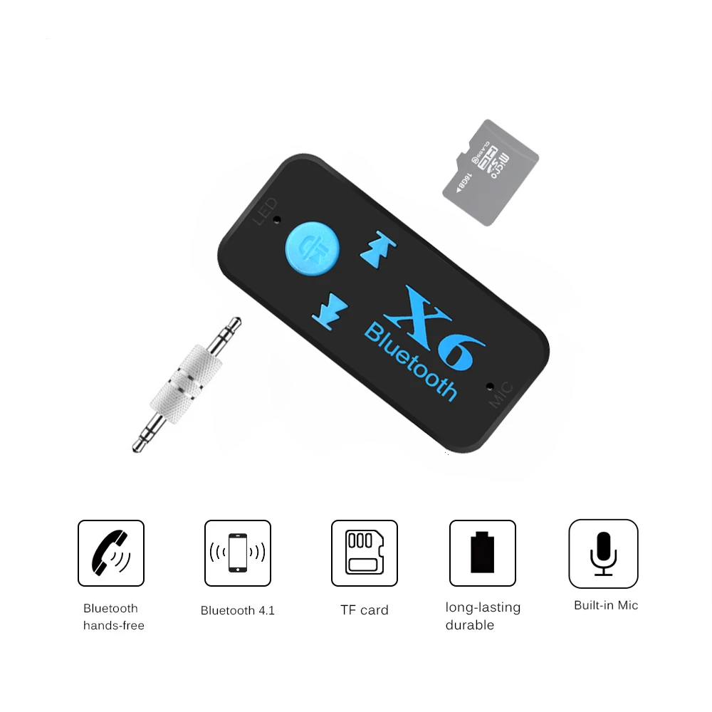 Rylybons 3 5 мм разъем bluetooth aux 4 1 Handsfree Bluetooth Aux адаптер автомобильный комплект tf карта