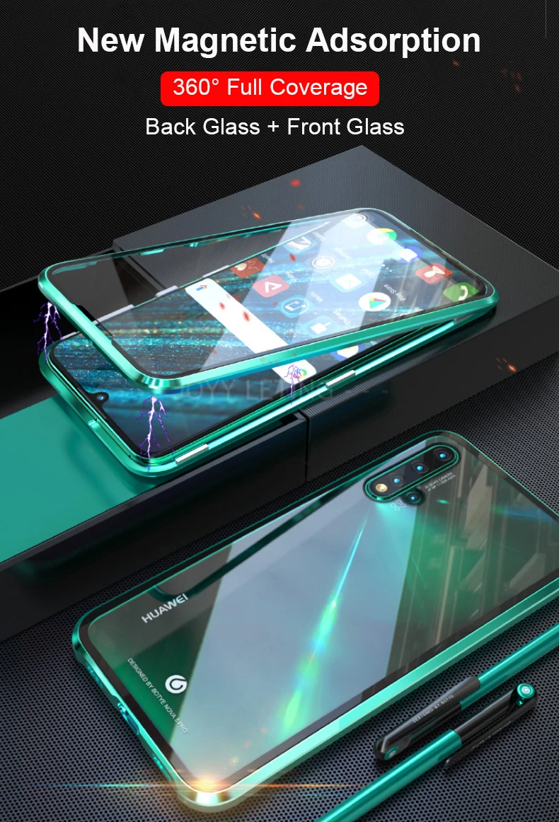 360 Полное покрытие ударопрочный чехол для Huawei Nova 5 Чехол Pro Чехлы магнитные