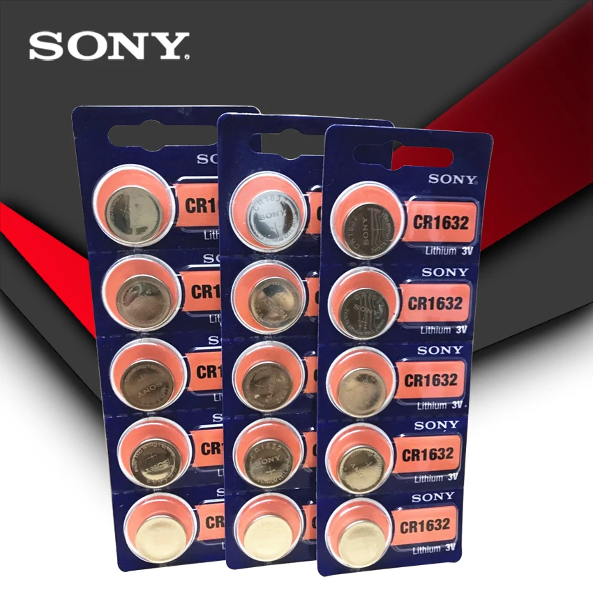 15 шт./лот sony CR1632 кнопочный Аккумулятор для часов автомобиля дистанционный ключ cr 1632 ECR1632 GPCR1632 3v литиевая батарея
