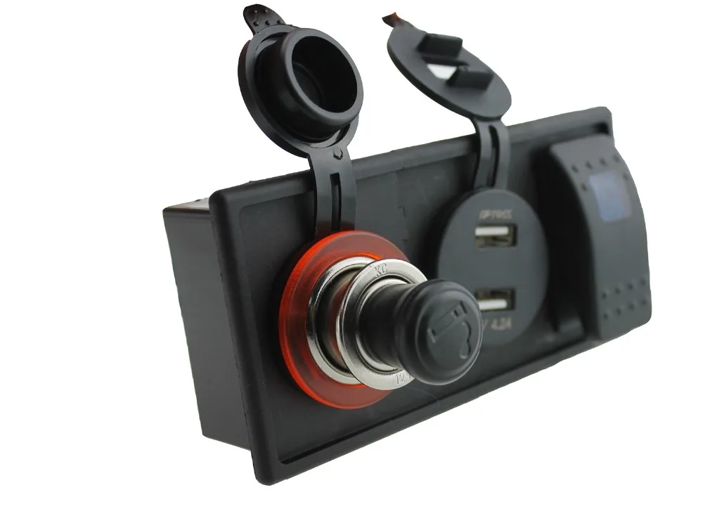 DC12V 24V 4.2A двойной USB Порты и разъёмы вольтметр Мощность прикуривателя с кулисный