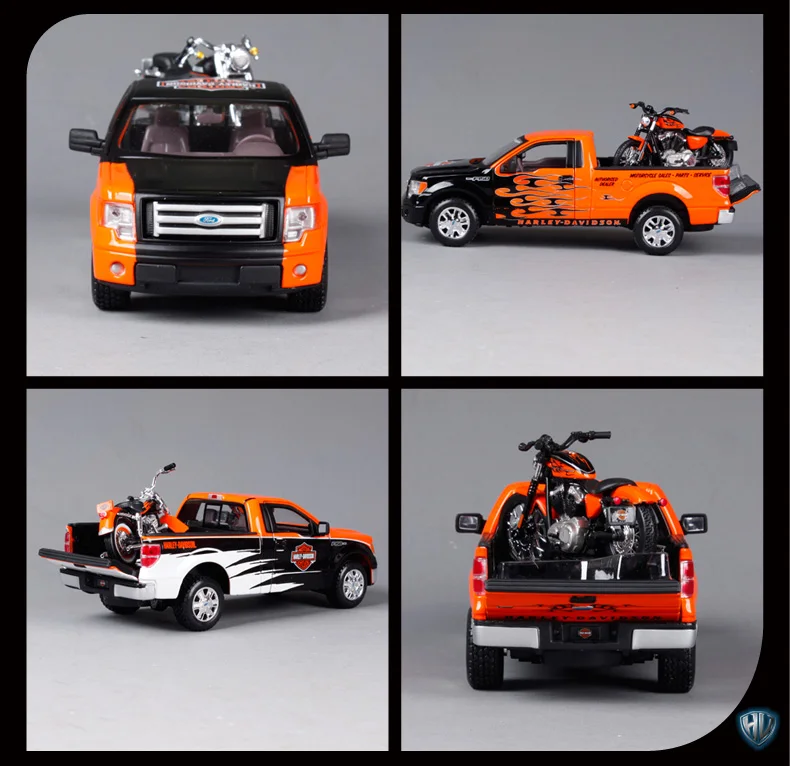 Maisto 1:27 FORD F-150 STX пикап с 2000 FLSTF FAT BOY Мотоцикл Велосипед литой модельный автомобиль игрушка в коробке