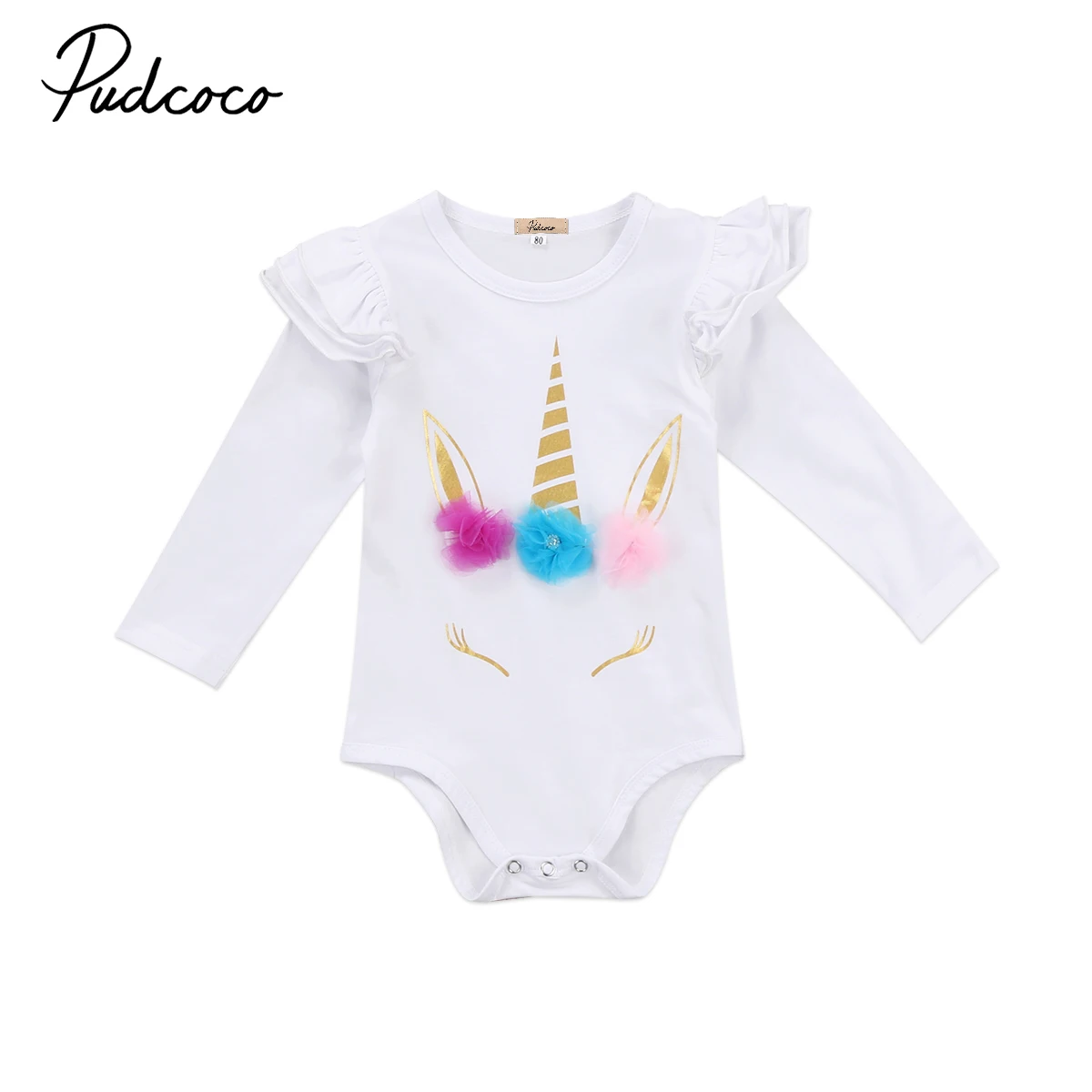 Новое поступление милые повседневные боди pudcoco с длинным рукавом для маленьких