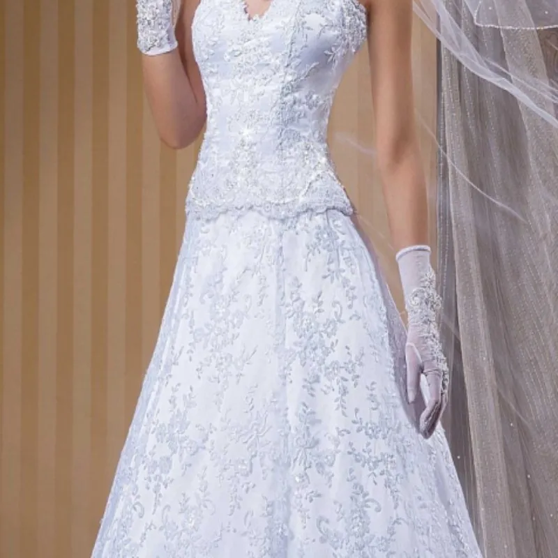 2014 New Custom Made White High Neck 2 In 1 Detachable Skirt Wedding Dress Plus Size Women | Свадьбы и торжества