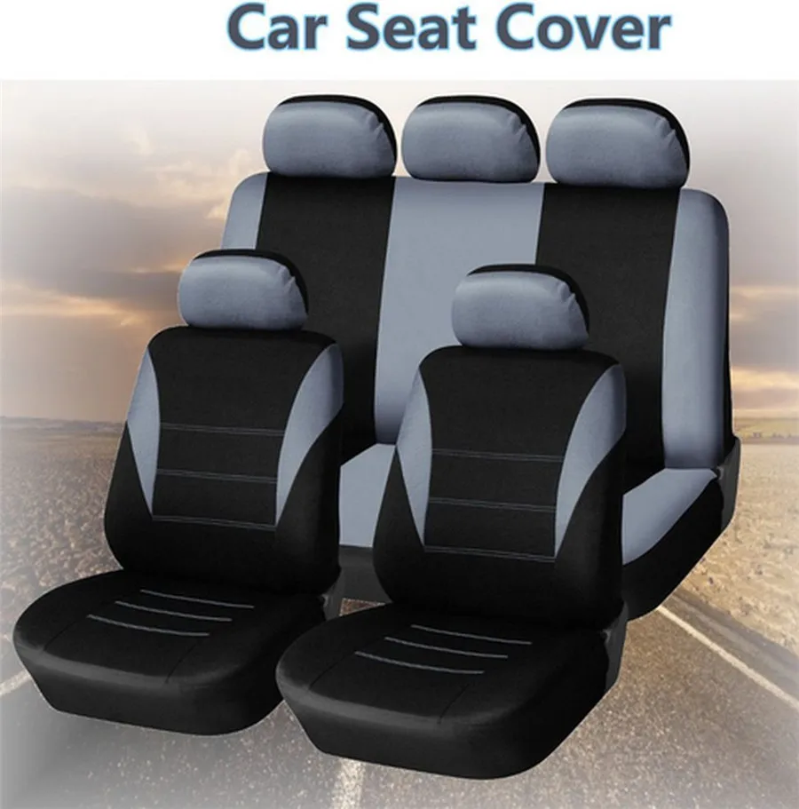 9 Pcs set Automobiles Seat Covers Full Car Cover Universal Fit Interior Accessories Protector Color Gray Car-Styling | Автомобили и