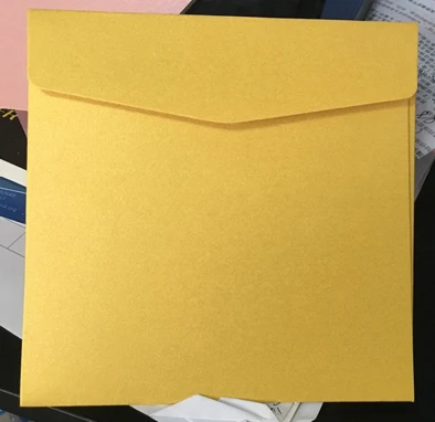 gold yellow 30 шт.-16,5x16,5 см квадратный конверт перламутровые бумажные конверты бизнес-приглашения для свадебных вечеринок - Цвет: gold yellow