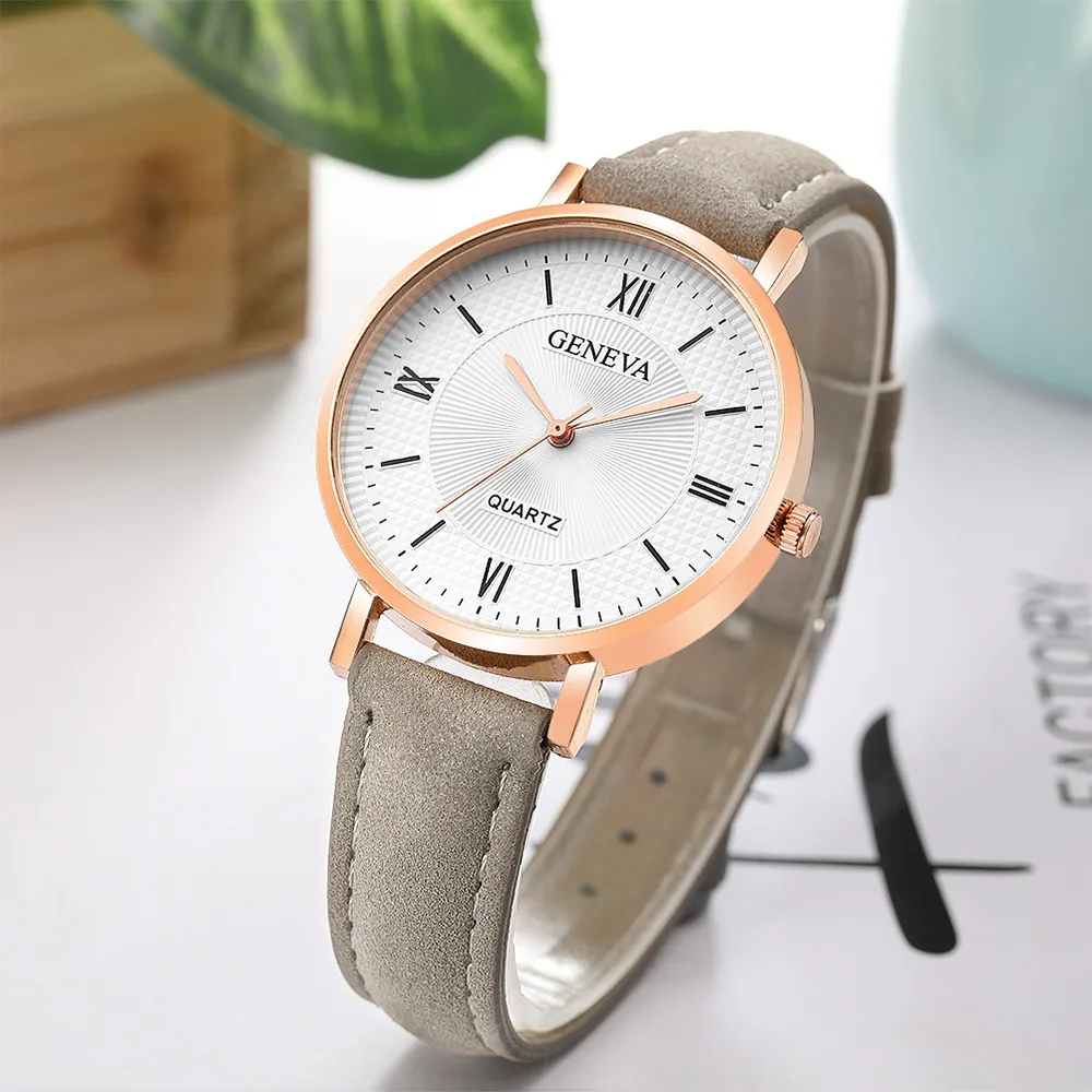 Новая мода Montre Femme Kadin Saat женские часы GENEVA часы кожаные кварцевые женские часы Relogio Feminino дропшиппинг& A