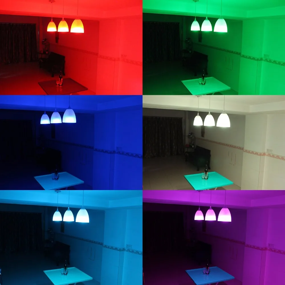 RGB RGBW Светодиодная лампа E27 5 Вт 7 Вт AC85-265V RGB светодиодный светильник Лампада 16 цветов с пультом дистанционного управления для украшения дома