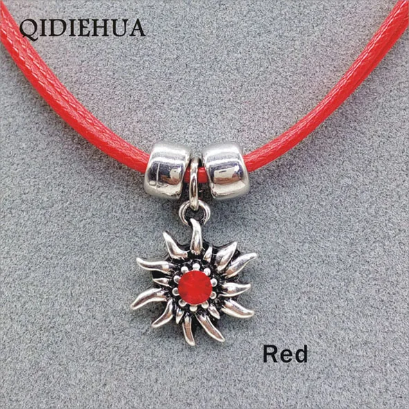 red Мода Серебряное Элегантное ожерелье Эдельвейс женское простое веревочное ожерелье-чокер ожерелье цветок Мода - Окраска металла: red