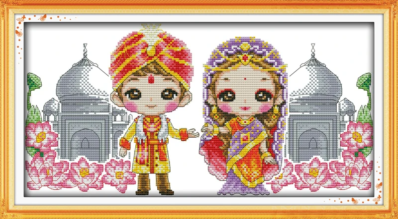 

Chinese baby cross stitch kit lovers counted white18ct 14ct 11ct printed embroidery DIY handmade needlework craft tool decor