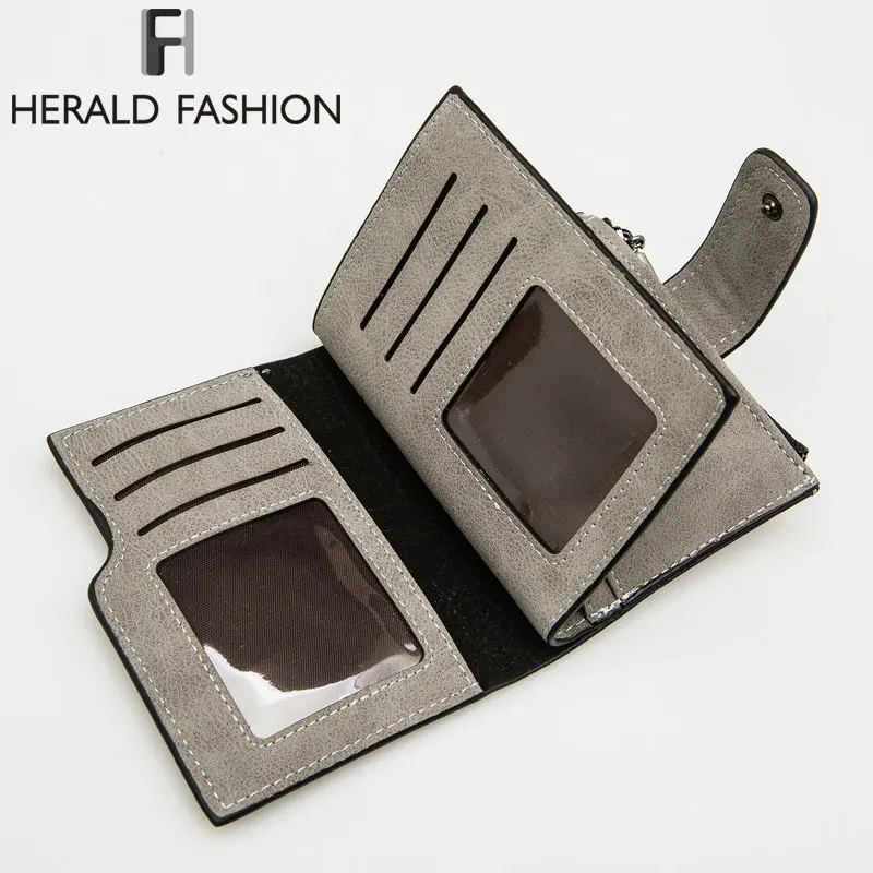Herald Fashion Дамский кошелек с надписью на молнии укороченный однотонный винтажный