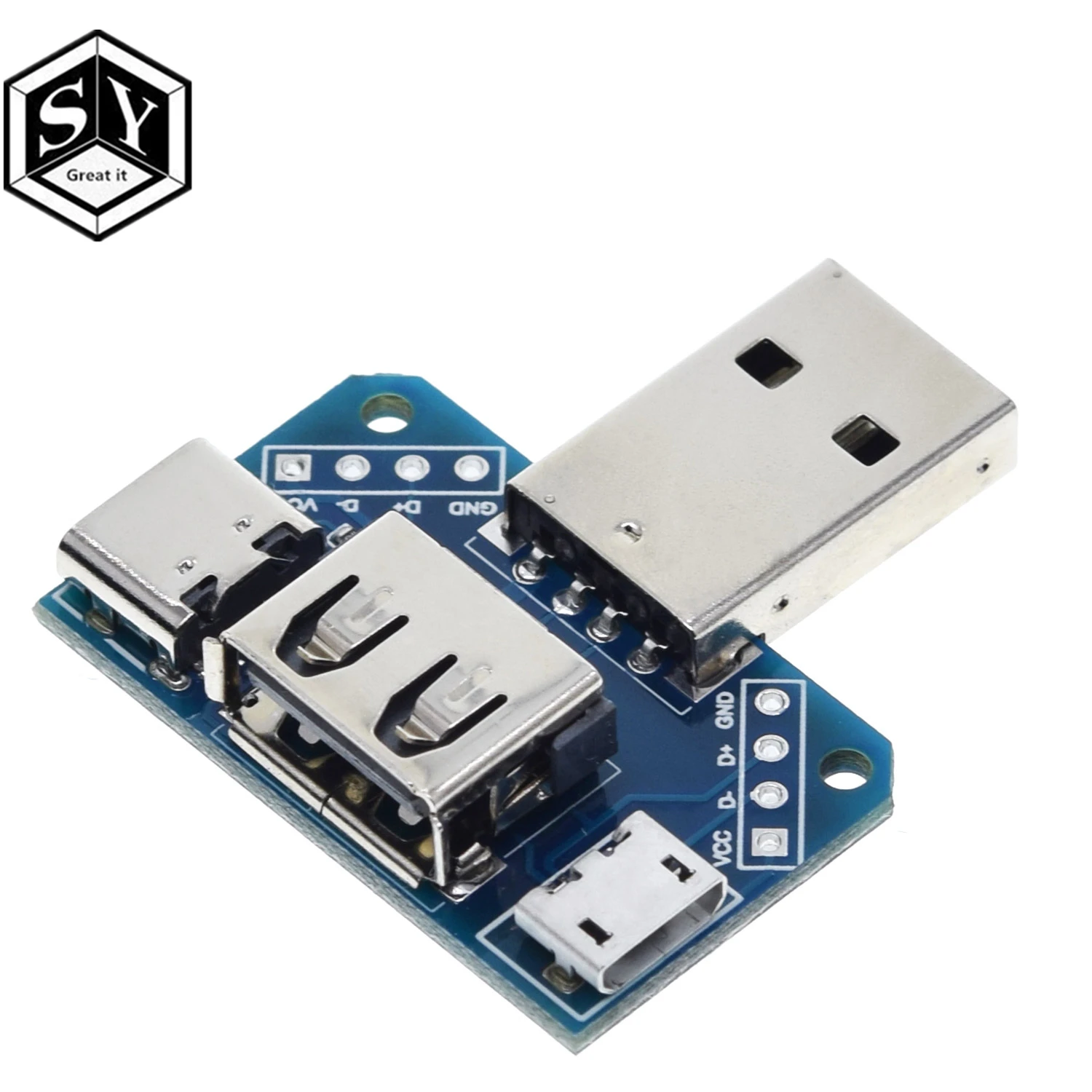 USB головное распределительное устройство мужской usb-разъем для type-c Micro Female USB 2,54-4 P тестовая плата передачи USB адаптер пластина XY-USB4