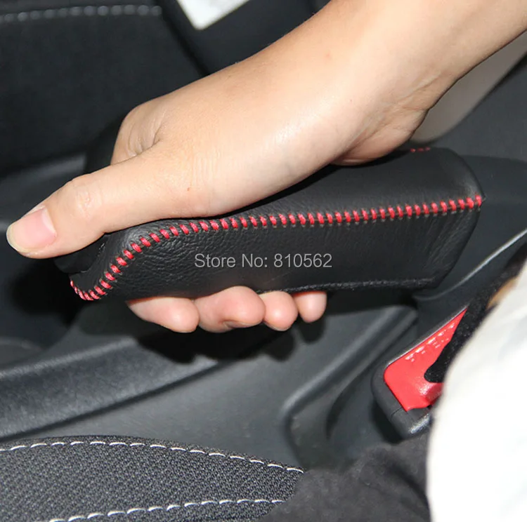 

Car hand-stitched leather shift gears sets handbrake cover fit for Koleos hood personality modification auto accessories