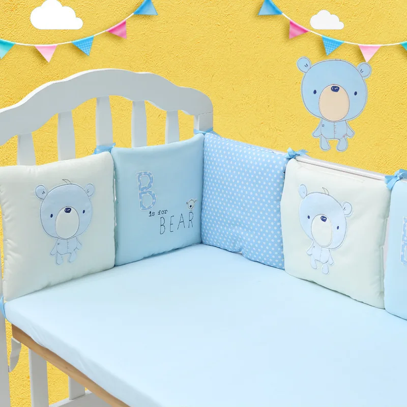 Детский бампер для кроватки 6 шт. 1 комплект 100% хлопок защитный детская голова