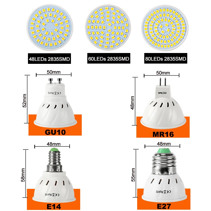 Светодиодная лампа E27 220V 5730 5050 SMD 2835 точечная GU10 bombilas MR16|led bulb e27|led lamp e27led e27 220v |