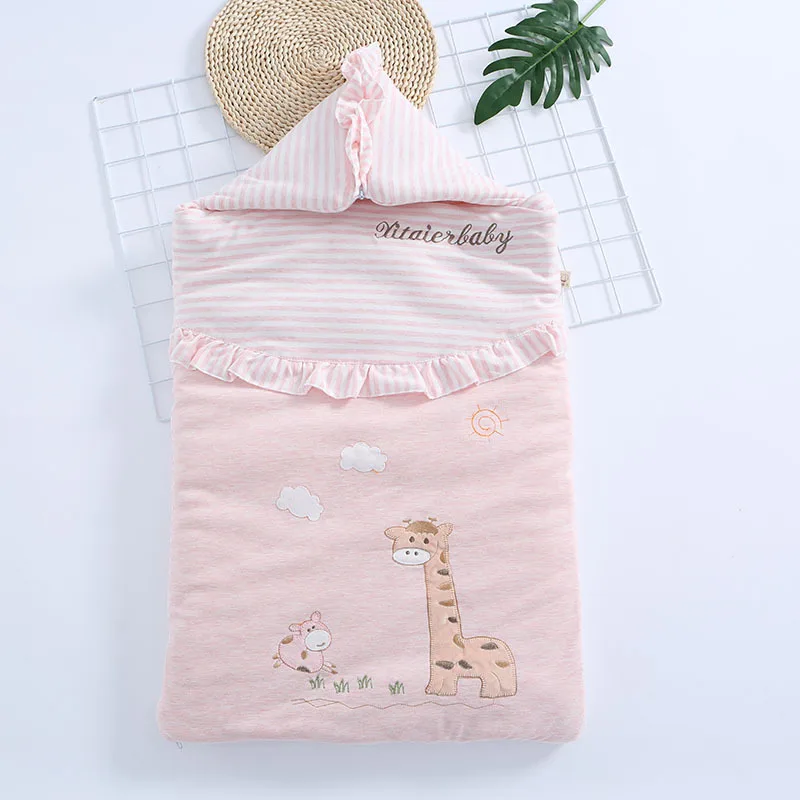 Детский спальный мешок из дышащего хлопка детский с мультипликационным принтом