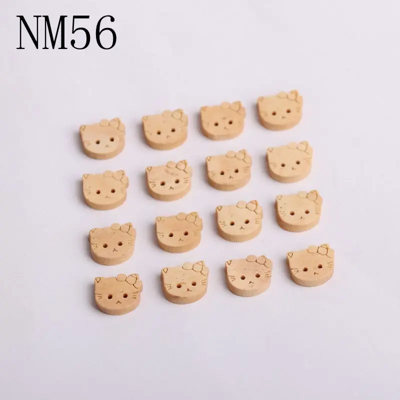 100 шт. Детские пуговицы из натурального дерева аниамл мультфильм скрапбукинг