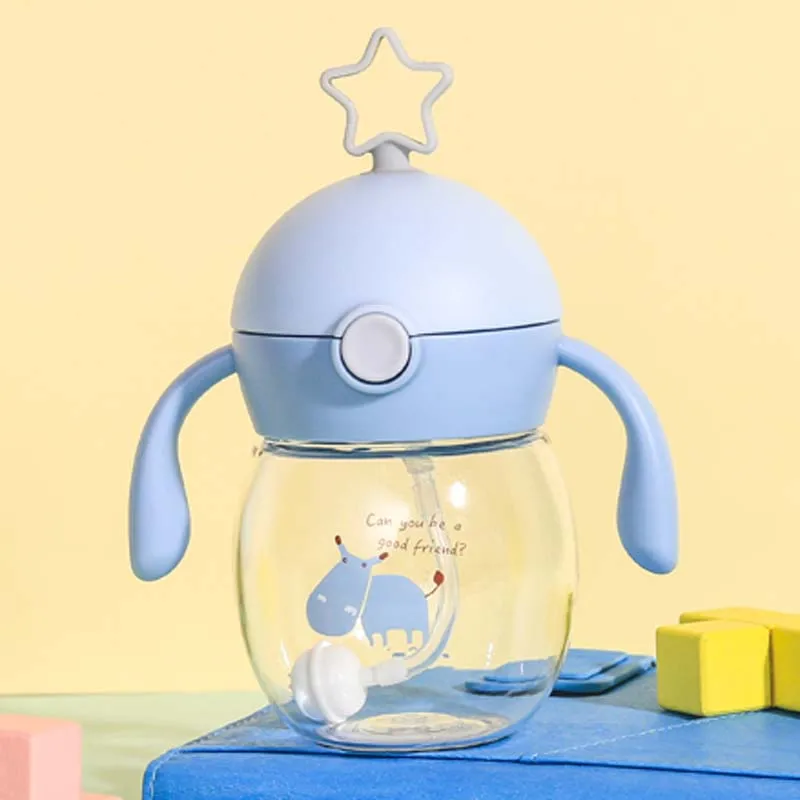 Blue Star Bottle 280 мл Тритан детская Пипетка бутылка для воды с веревкой для переноски и предотвращения утечки пластиковая бутылка для воды - Цвет: Blue Star Bottle