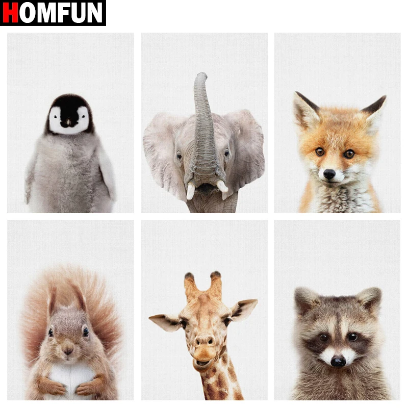 

HOMFUN Full Square/Round Drill 5D DIY Diamond Painting "Animal penguin" 3D Diamond Embroidery Cross Stitch Home Decor Gift