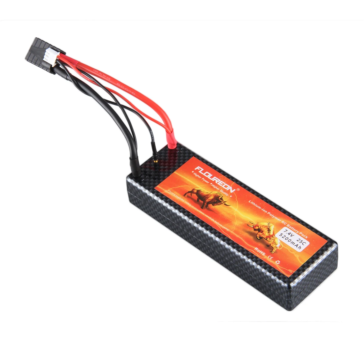 Floureon 2 S 25C 7,4 V 5200 мА · ч(Т-образный штекер) LiPo Батарея для RC автомобиль RC Evader BX машинка «трагги» для радиоуправляемых моделей RC